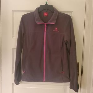 Dark Gray Size Large Camel Crown Fleece Jacket with zippered pockets